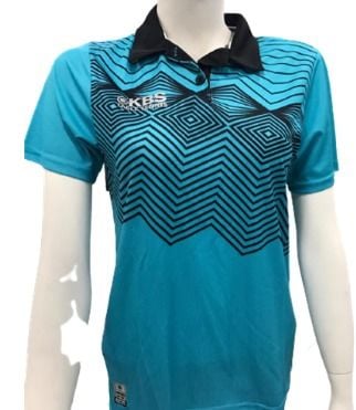 KBS Kadın Polo Yaka Turkuaz üzeri Lacivert Tişört